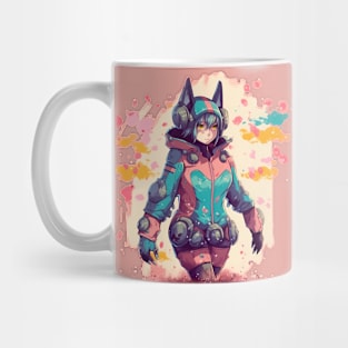 Watercolor Anime art cat girl Mug